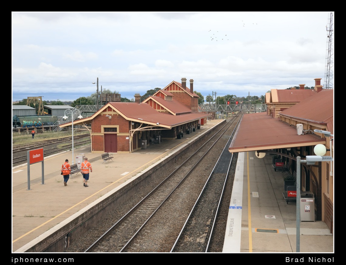 Goulburn railways station, standard test shot by Brad Nichol, iPhone x tele lens, wide tonal range, shows high performance result.