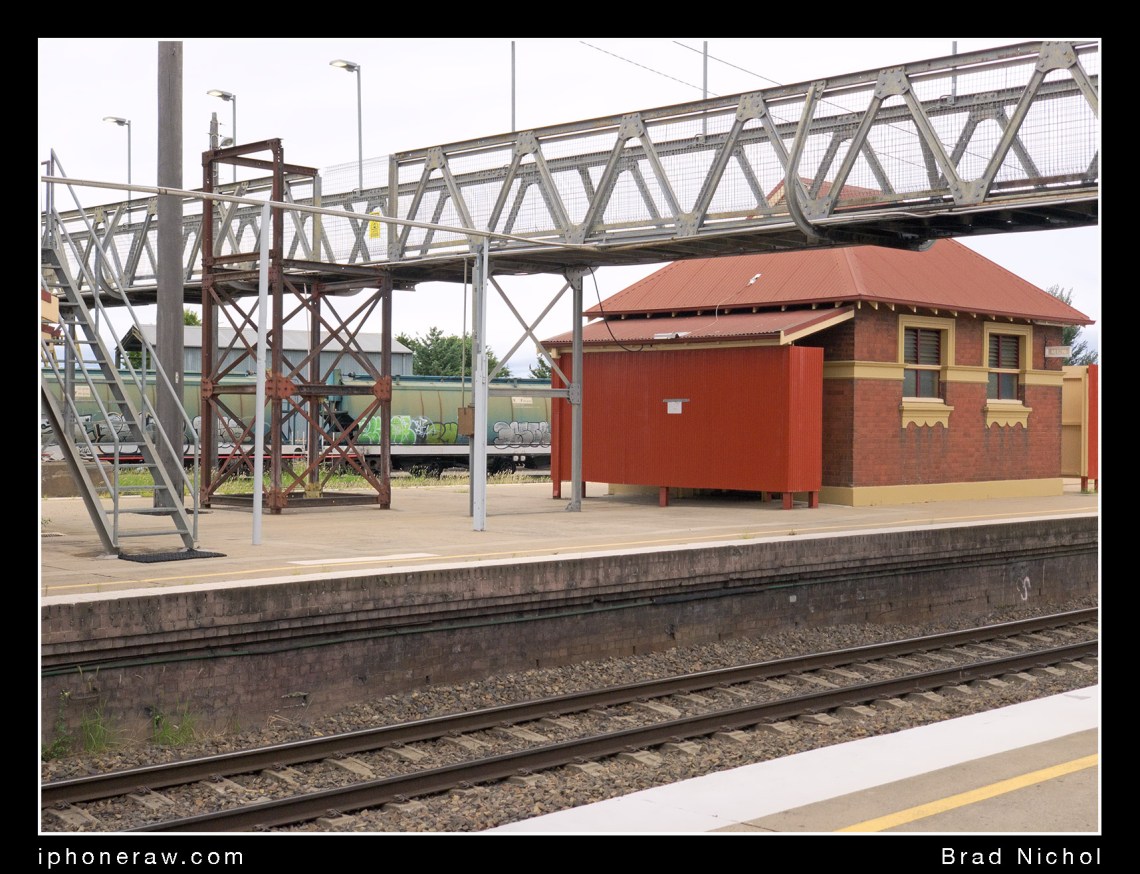 Goulburn Railway Toilet Block test frame, iPhone X telephoto lens module.